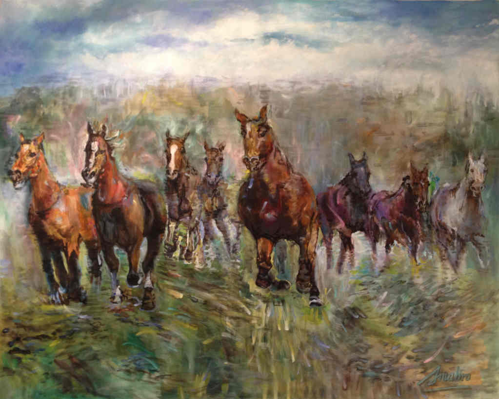 Horses Without Riders 60x48, Acrylic 